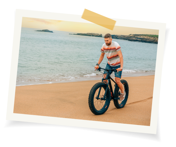 Man riding a beach bike in South Padre Island